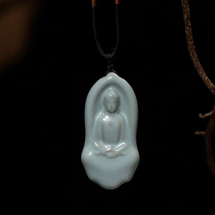 Porcelain Dhyana Mudra Buddha Pendant