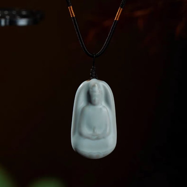 Guanyin Willow Branch Porcelain Pendant