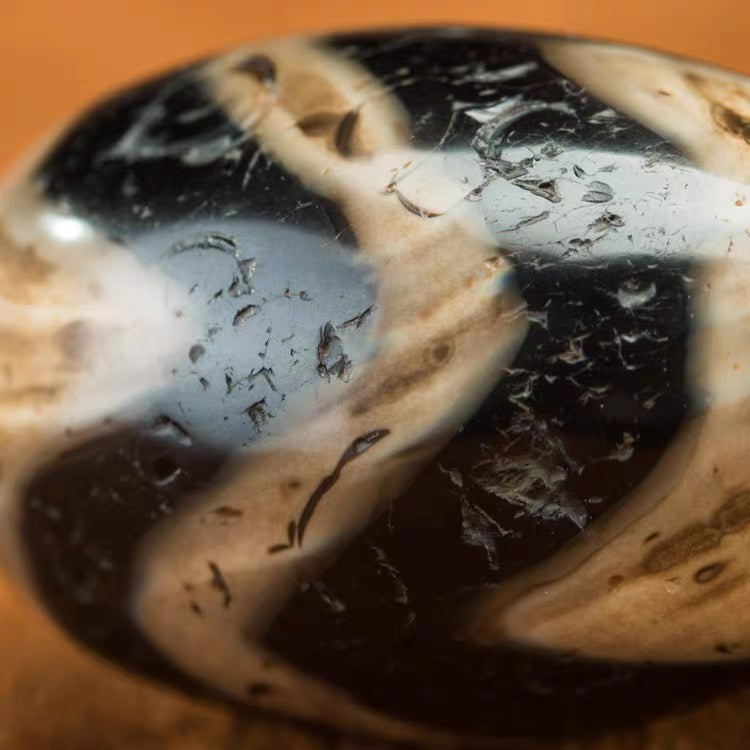 Vitality Rising Tiger Tooth Dzi Bead