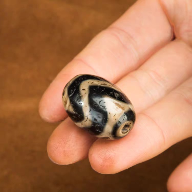 Vitality Rising Tiger Tooth Dzi Bead