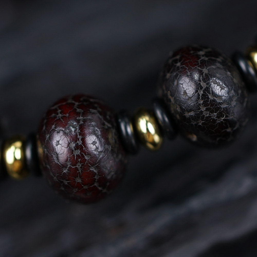 Antique Tibetan Bodhi Root Rosary Bracelet - mantrapiece.com