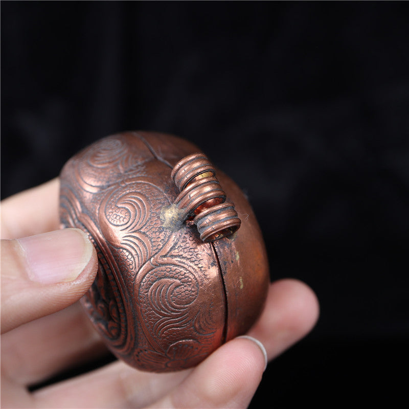 Antique Tibetan Copper Ghau Pendant - mantrapiece.com