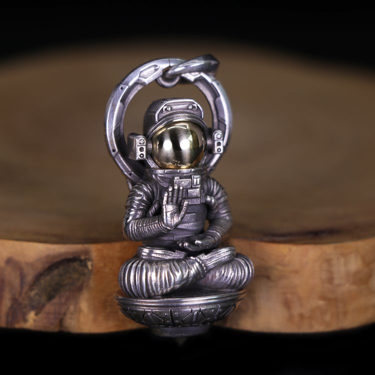 Astronaut in Meditation Pendant - mantrapiece.com