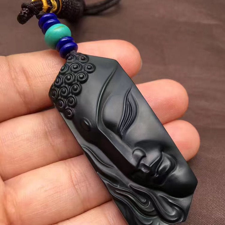 Black Jade Buddha Pendant - mantrapiece.com