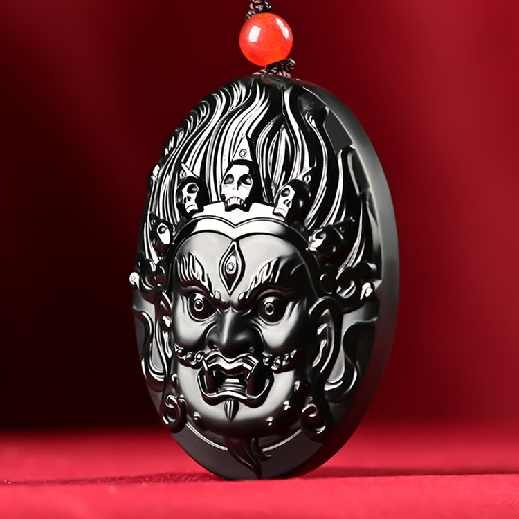 Black Jade Mahakala Pendant - mantrapiece.com