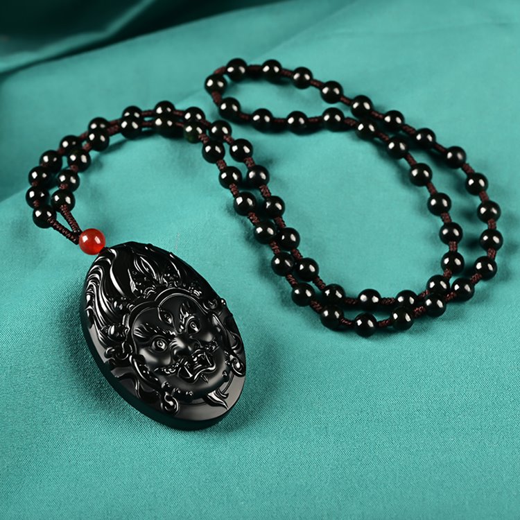 Black Jade Mahakala Pendant - mantrapiece.com