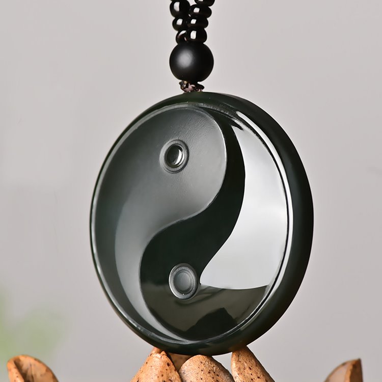 Black Jade Yin Yang Pendant Necklace - mantrapiece.com
