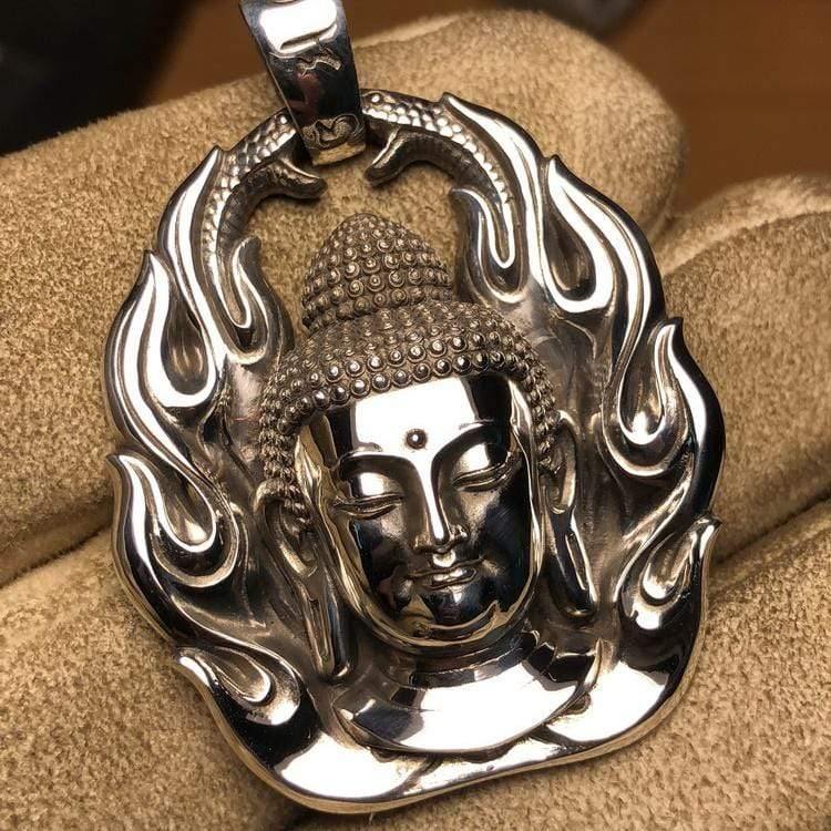 Flaming Buddha Chains Pendant - mantrapiece.com