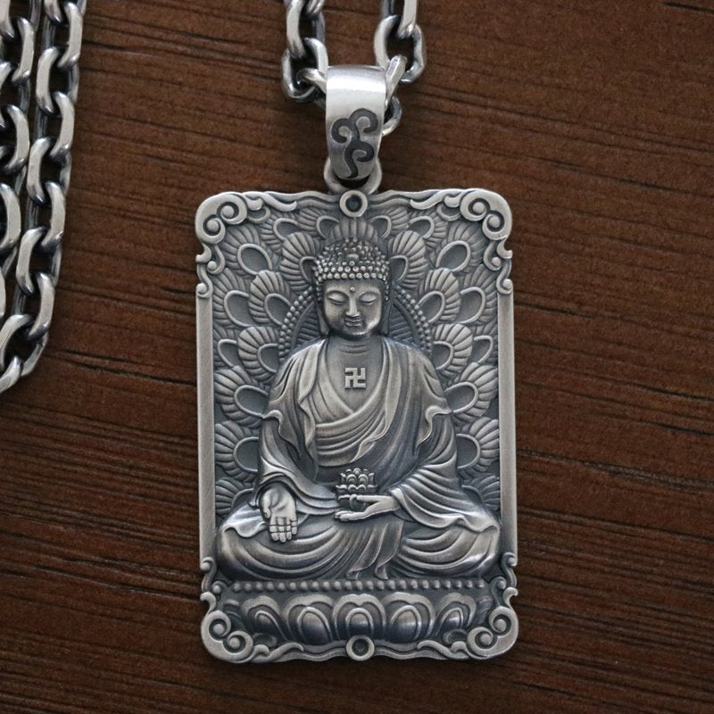 Amitabha Pendant: Meditating in the Lotus Position - Mantrapiece.com