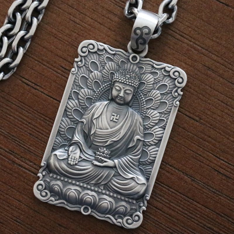 Amitabha Pendant: Meditating in the Lotus Position - Mantrapiece.com