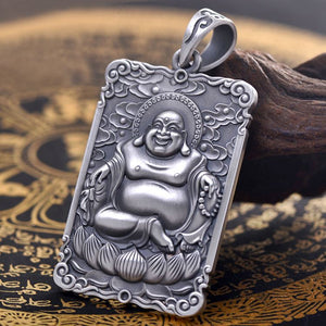 Framed Laughing Buddha Pendant