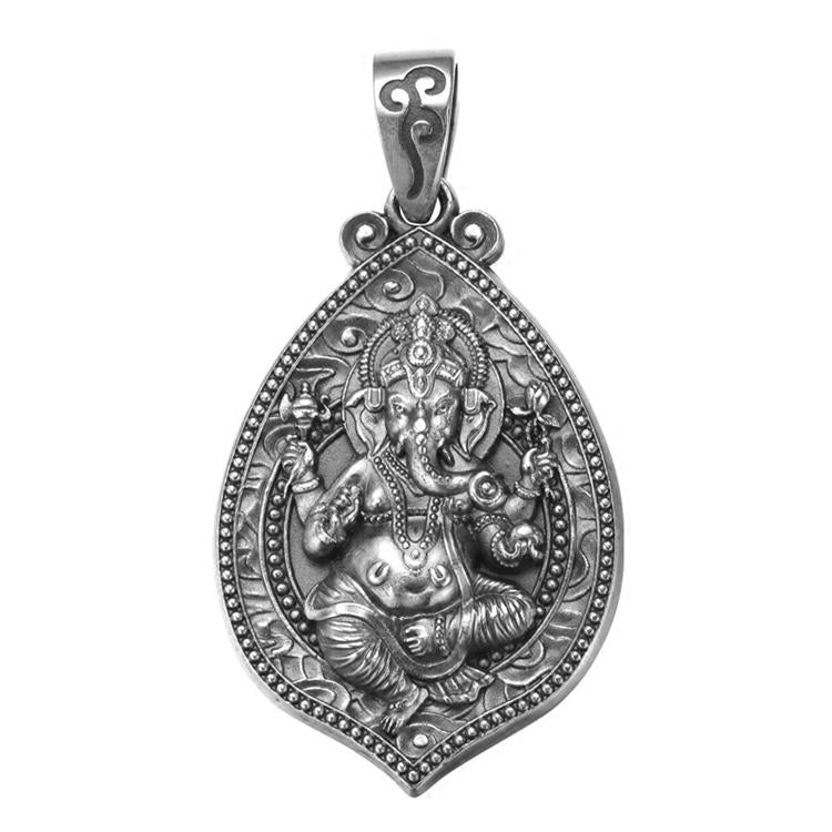 Silver Ganesha Pendant: Overcome Obstacles in Your Path - Mantrapiece