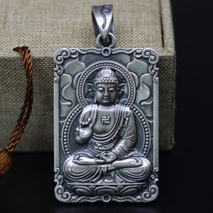 Framed Silver Buddha Pendant