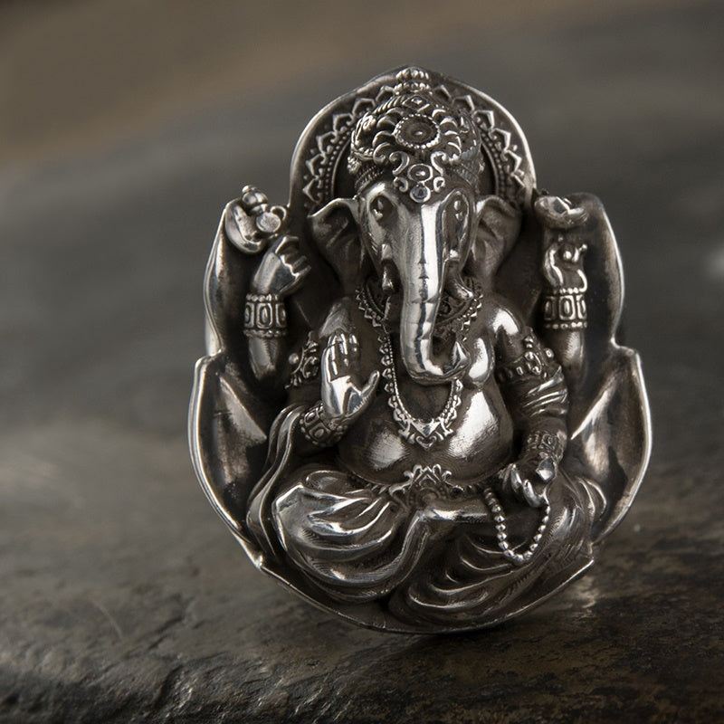 Lord Ganesha Ring *10k/14k/18k White, Yellow, Rose, Green Gold, Gold Plated  & Silver* Ganapati Vinayaka Hindu Om Deity India Charm Necklace | Loni  Design Group $595.00 | 10k Gold, 14k Gold ,