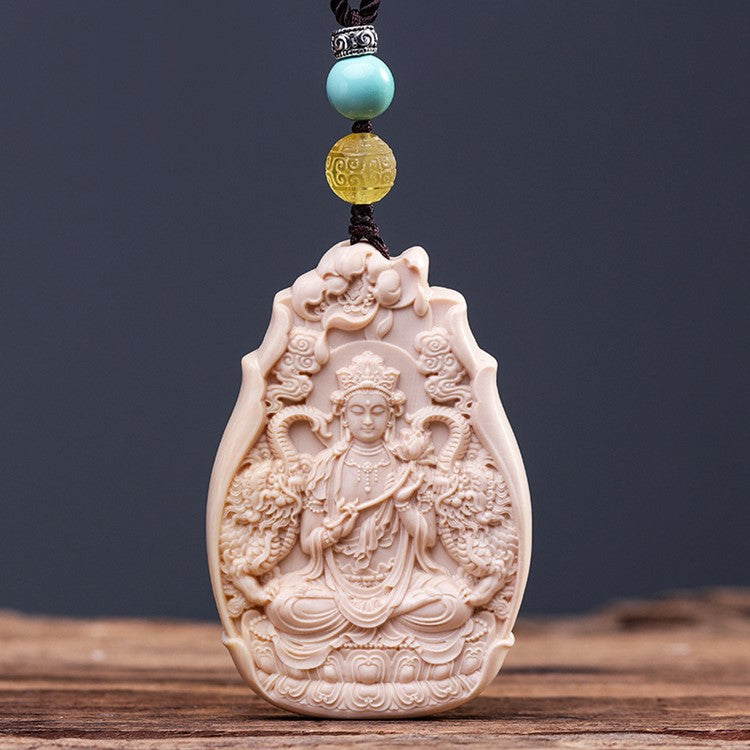 Great Strength Ivory Mahasthamaprapta Pendant Necklace - mantrapiece.com