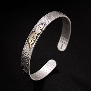 Heavenly Clouds Cuff-Bracelet, 999 Silver, Arched