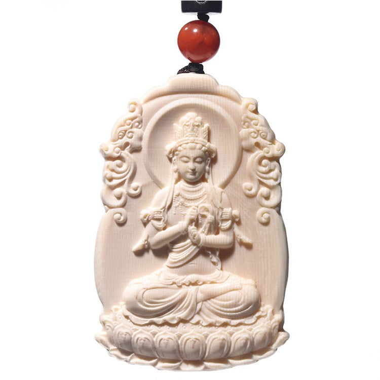 Illuminator Ivory Dhyani Buddha Vairocana Pendant - mantrapiece.com