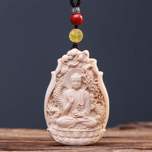 Immeasurable Light Ivory Amitabha Buddha Pendant - mantrapiece.com