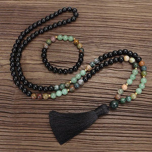 Indian Agate Yoga Beads - mantrapiece.com