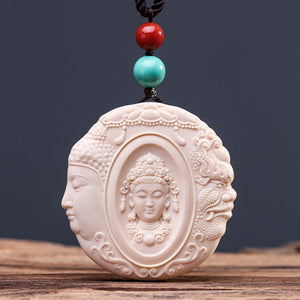Ivory Demon Buddha Pendant - mantrapiece.com