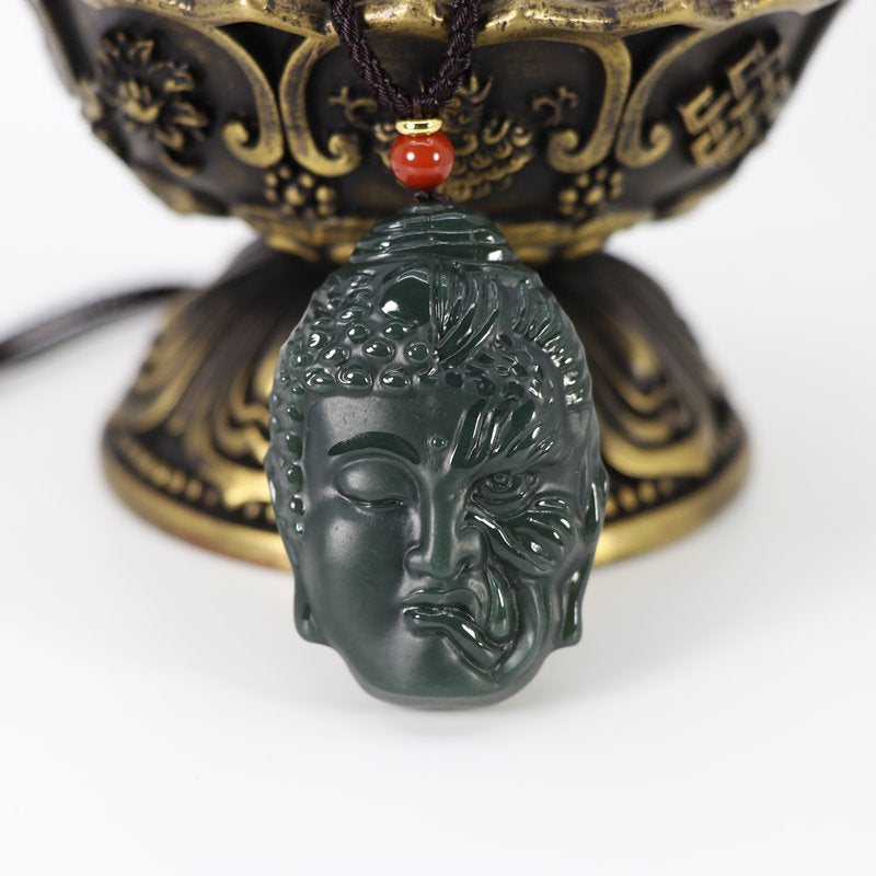 Natural Black Obsidian Buddha Necklace Jewelry for Men Women With Chain |  eBay