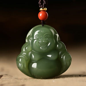 Laughing Buddha Jade Necklace