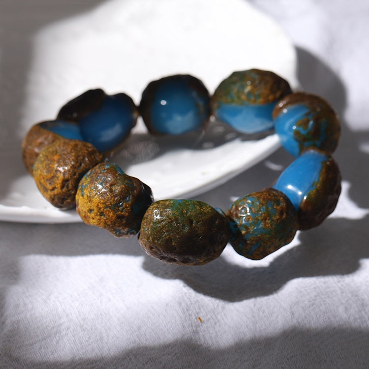 Free Shipping Natural The Mexico Plant Blue Amber Original Rock Loose Beads  Bracelet For Jewelry Making Diy Design Gift  Beads  AliExpress