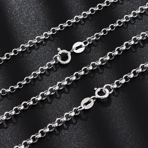 Rolo Chain Necklace Spring Ring Clasp 4mm