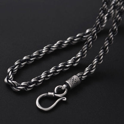 Rope Chain Necklace Hook and Eye Clasp 4mm