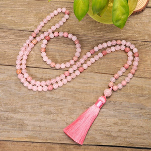 Rose Quartz 108 Mala Beads - mantrapiece.com