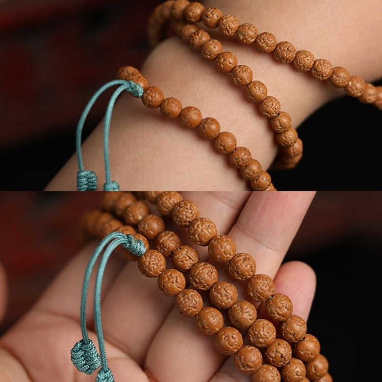 Round Skin-Refined Rudraksha Mala 108 Beads - mantrapiece.com