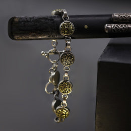 8 Auspicious Symbols: 925 Silver and Brass Bracelet - Mantrapiece.com