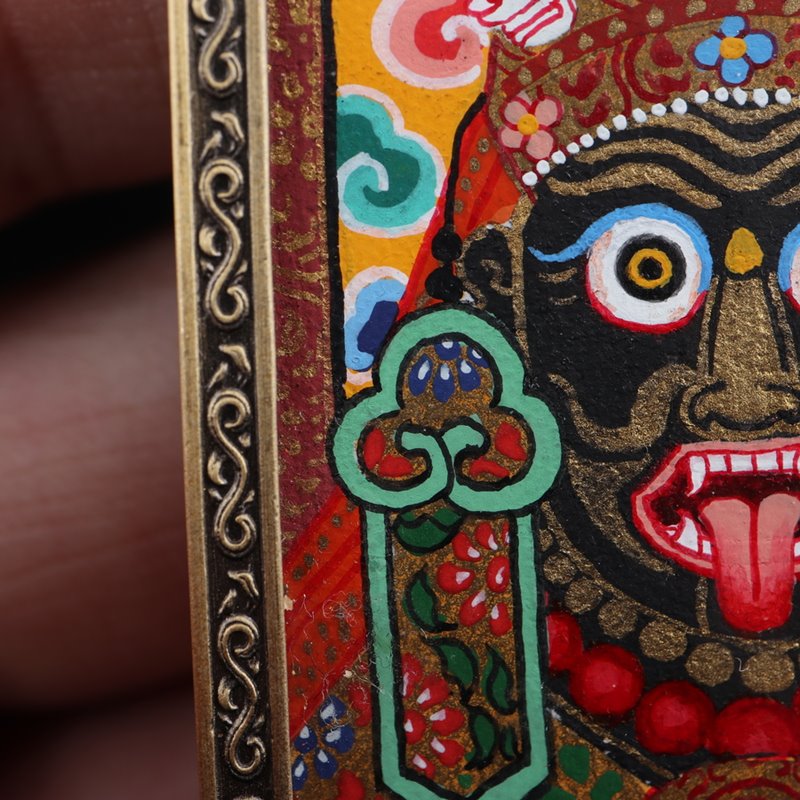 Tibetan Hand-Painted Zakiram Thangka Pendant
