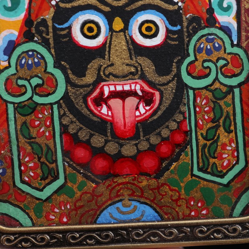 Tibetan Hand-Painted Zakiram Thangka Pendant