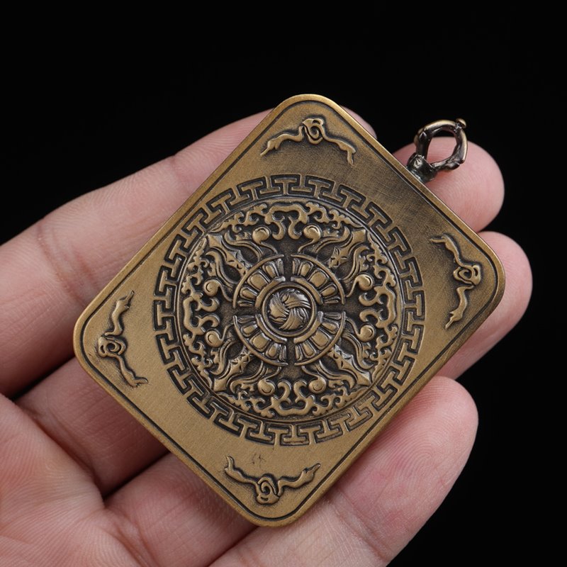 Tibetan Hand-Painted Zakiram Thangka Pendant