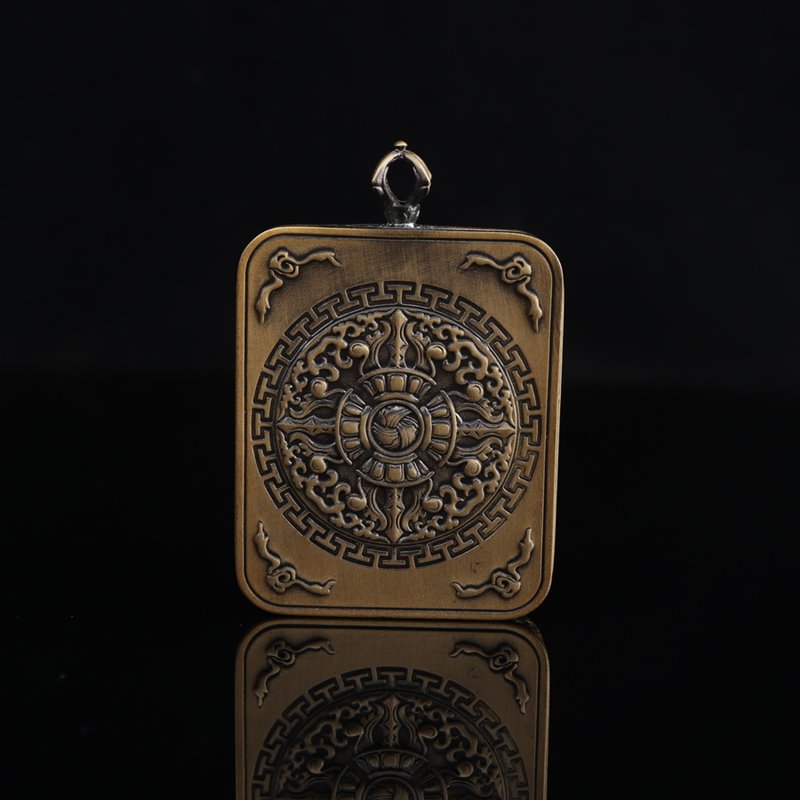 Tibetan Hand-Painted Zakiram Thangka Pendant