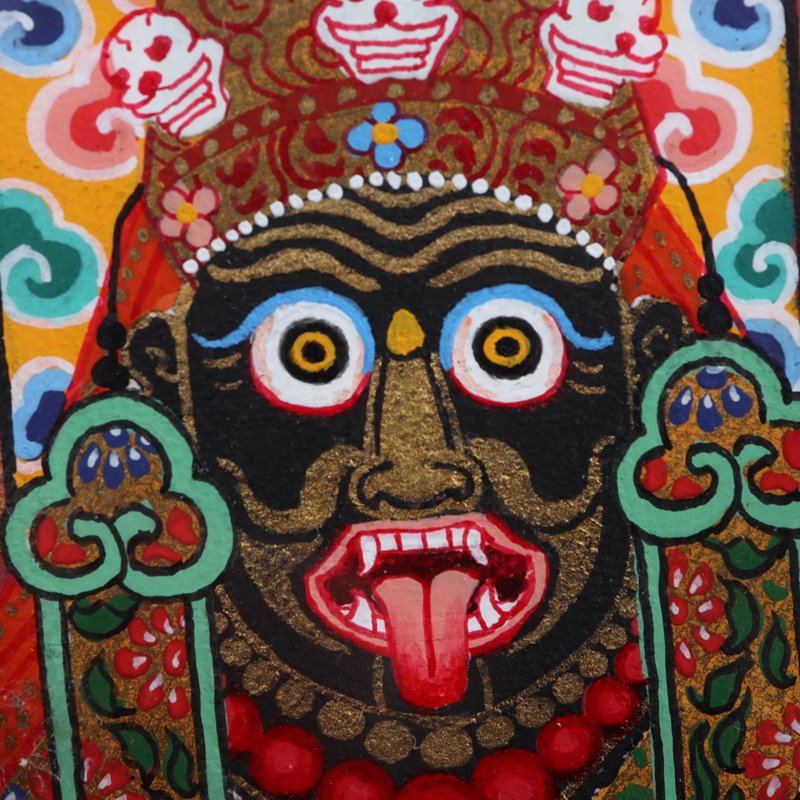 Tibetan Hand-Painted Zakiram Thangka Pendant