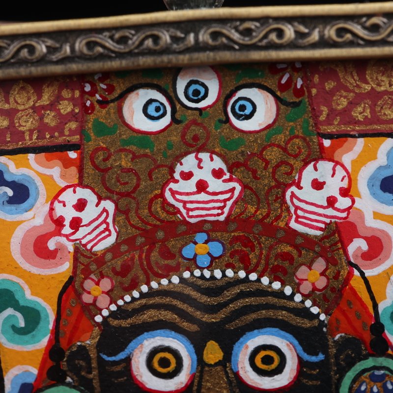 Tibetan Hand-Painted Zakiram Thangka Pendant
