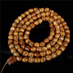 Tibetan Yak Bone Impermanence Skull Mala Beads - mantrapiece.com
