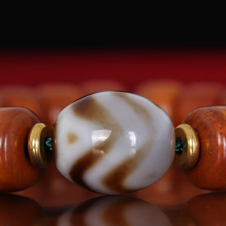 Unity Dzi Tibetan Amber Beads - mantrapiece.com